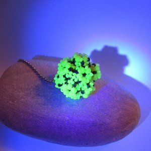 Handwoven Uranium glass Bead pendant